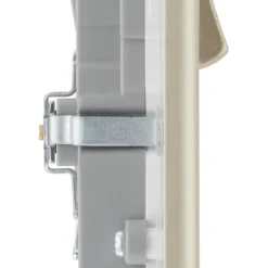 British General Nexus Metal 13A 2-Gang SP Switched Double Socket With WiFi Extender + 2.1A 1-Outlet Type A USB Charger Pearl Nickel With White Inserts -British General Shop 133XG A6