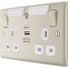 British General Nexus Metal 13A 2-Gang SP Switched Double Socket With WiFi Extender + 2.1A 1-Outlet Type A USB Charger Pearl Nickel With White Inserts 2 British General Nexus Metal 13A 2-Gang SP Switched Double Socket With WiFi Extender + 2.1A 1-Outlet Type A USB Charger Pearl Nickel With White Inserts -British General Shop 133XG P