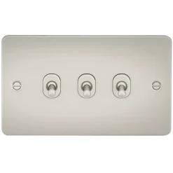 Knightsbridge FP3TOGPL 10AX 3-Gang 2-Way Light Switch Pearl