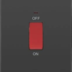 British General Evolve 45A 1-Gang 2-Pole Cooker Switch Black With LED With Black Inserts 11 British General Evolve 45A 1-Gang 2-Pole Cooker Switch Black With LED With Black Inserts -British General Shop 137RF A2