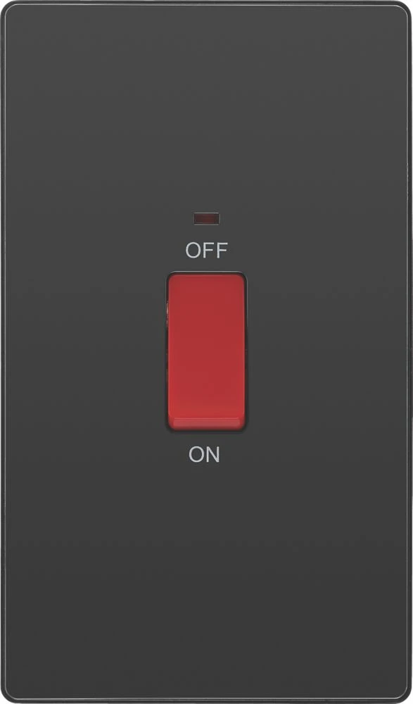 British General Evolve 45A 1-Gang 2-Pole Cooker Switch Black With LED With Black Inserts 5 British General Evolve 45A 1-Gang 2-Pole Cooker Switch Black With LED With Black Inserts - Image 3