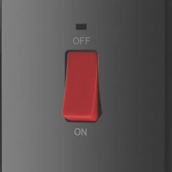 British General Evolve 45A 1-Gang 2-Pole Cooker Switch Black With LED With Black Inserts 12 British General Evolve 45A 1-Gang 2-Pole Cooker Switch Black With LED With Black Inserts -British General Shop 137RF A3