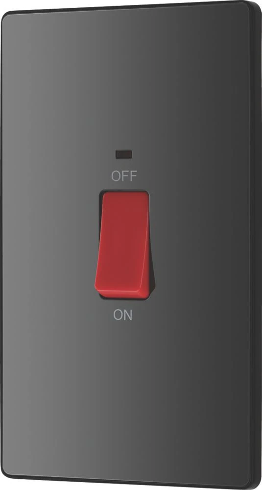 British General Evolve 45A 1-Gang 2-Pole Cooker Switch Black With LED With Black Inserts 6 British General Evolve 45A 1-Gang 2-Pole Cooker Switch Black With LED With Black Inserts - Image 4