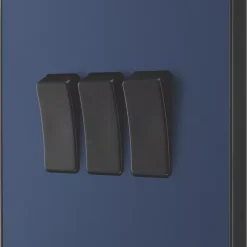 British General Evolve 20 A 16AX 3-Gang 2-Way Light Switch Blue With Black Inserts