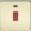 Knightsbridge SF8331NPB 45A 1-Gang DP Control Switch Polished Brass With LED -British General Shop 140VR P