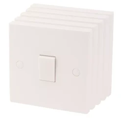 Essentials 10AX 1-Gang 1-Way Light Switch White 5 Pack