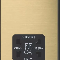 British General Evolve 2-Gang Dual Voltage Shaver Socket 115/240V Satin Brass With Black Inserts 12 British General Evolve 2-Gang Dual Voltage Shaver Socket 115/240V Satin Brass With Black Inserts -British General Shop 142RF A3