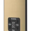 British General Evolve 2-Gang Dual Voltage Shaver Socket 115/240V Satin Brass With Black Inserts -British General Shop 142RF P