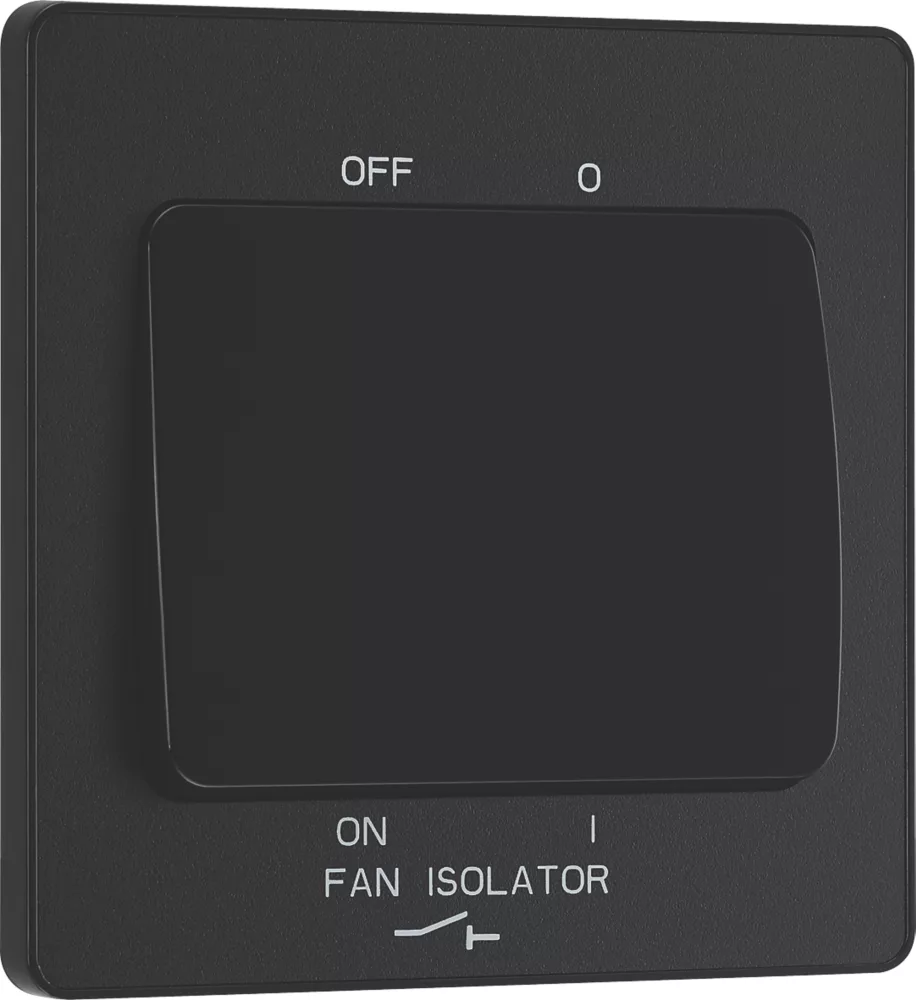 British General Evolve 10A 1-Gang 3-Pole Fan Isolator Switch Matt Black With Black Inserts 4 British General Evolve 10A 1-Gang 3-Pole Fan Isolator Switch Matt Black With Black Inserts - Image 2
