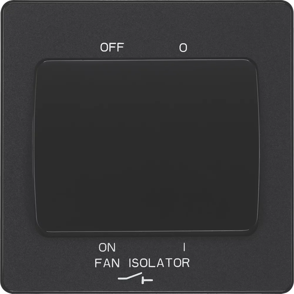 British General Evolve 10A 1-Gang 3-Pole Fan Isolator Switch Matt Black With Black Inserts 5 British General Evolve 10A 1-Gang 3-Pole Fan Isolator Switch Matt Black With Black Inserts - Image 3
