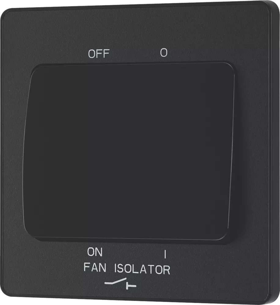 British General Evolve 10A 1-Gang 3-Pole Fan Isolator Switch Matt Black With Black Inserts 6 British General Evolve 10A 1-Gang 3-Pole Fan Isolator Switch Matt Black With Black Inserts - Image 4