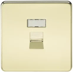 Knightsbridge SFRJ45PB RJ45 Ethernet Socket Polished Brass