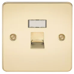 Knightsbridge FPRJ45PB RJ45 Ethernet Socket Polished Brass