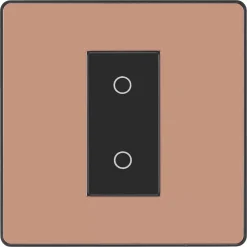 British General Evolve 1-Gang 2-Way LED Single Secondary Trailing Edge Touch Dimmer Switch Copper With Black Inserts -British General Shop 148PY A2