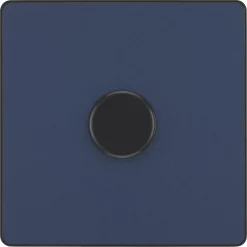 British General Evolve 1-Gang 2-Way LED Trailing Edge Single Push Dimmer Switch With Rotary Control Blue With Black Inserts -British General Shop 149PY A2