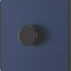 British General Evolve 1-Gang 2-Way LED Trailing Edge Single Push Dimmer Switch With Rotary Control Blue With Black Inserts -British General Shop 149PY A3