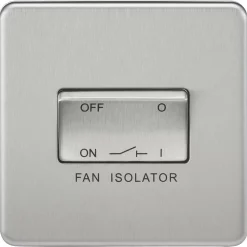 Knightsbridge SF1100BC 10AX 1-Gang TP Fan Isolator Switch Brushed Chrome