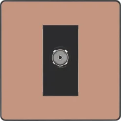 British General Evolve 1-Gang Coaxial TV / FM Socket Copper With Black Inserts 11 British General Evolve 1-Gang Coaxial TV / FM Socket Copper With Black Inserts -British General Shop 155RF A2
