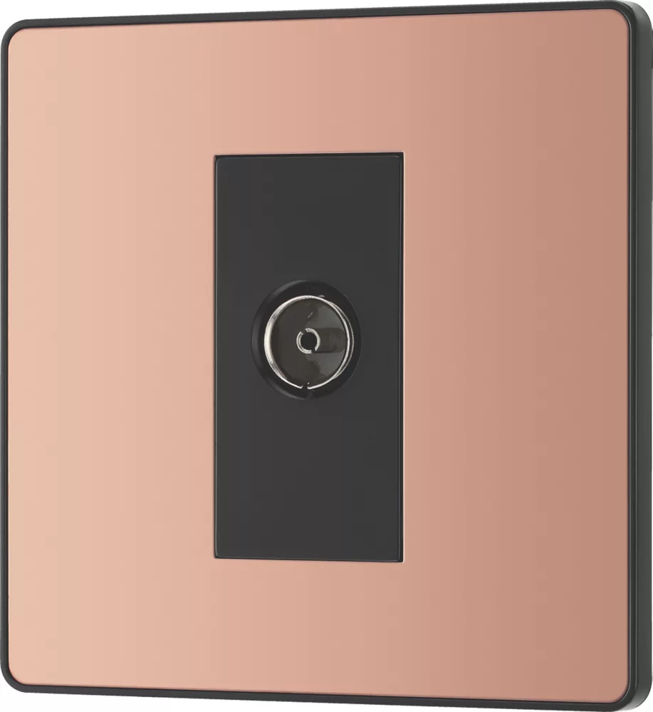 British General Evolve 1-Gang Coaxial TV / FM Socket Copper With Black Inserts 6 British General Evolve 1-Gang Coaxial TV / FM Socket Copper With Black Inserts - Image 4