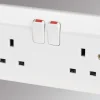 MK Logic Plus 13A 2-Gang DP Switched Plug Socket White