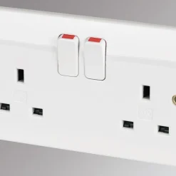 MK Logic Plus 13A 2-Gang DP Switched Plug Socket White