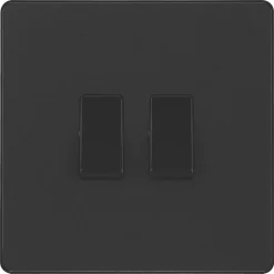 British General Evolve 20 A 16AX 2-Gang 2-Way Light Switch Matt Black With Black Inserts 11 British General Evolve 20 A 16AX 2-Gang 2-Way Light Switch Matt Black With Black Inserts -British General Shop 159PY A2