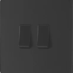 British General Evolve 20 A 16AX 2-Gang 2-Way Light Switch Matt Black With Black Inserts 12 British General Evolve 20 A 16AX 2-Gang 2-Way Light Switch Matt Black With Black Inserts -British General Shop 159PY A3