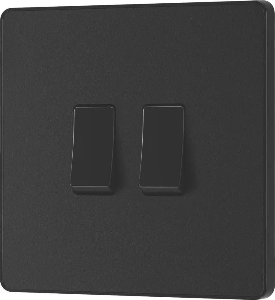 British General Evolve 20 A 16AX 2-Gang 2-Way Light Switch Matt Black With Black Inserts 6 British General Evolve 20 A 16AX 2-Gang 2-Way Light Switch Matt Black With Black Inserts - Image 4