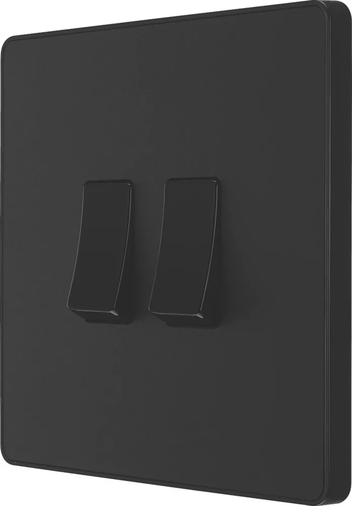 British General Evolve 20 A 16AX 2-Gang 2-Way Light Switch Matt Black With Black Inserts 3 British General Evolve 20 A 16AX 2-Gang 2-Way Light Switch Matt Black With Black Inserts