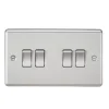 Knightsbridge CL41BC 10AX 4-Gang 2-Way Light Switch Brushed Chrome -British General Shop 160VF P