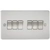 Knightsbridge FP4200BC 10AX 6-Gang 2-Way Light Switch Brushed Chrome -British General Shop 163TY P