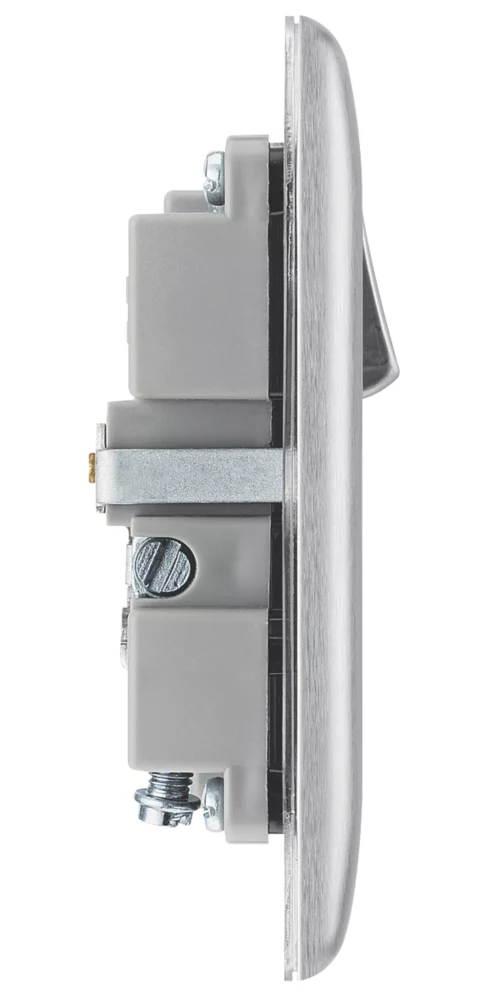 British General Nexus Metal 13A 1-Gang SP Switched Socket + 2.1A 2-Outlet Type A USB Charger Brushed Steel With Black Inserts 6 British General Nexus Metal 13A 1-Gang SP Switched Socket + 2.1A 2-Outlet Type A USB Charger Brushed Steel With Black Inserts - Image 4