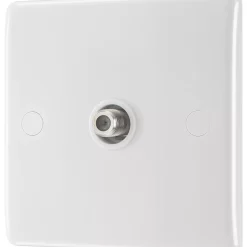 British General 800 Series 1-Gang F-Type Satellite Socket White