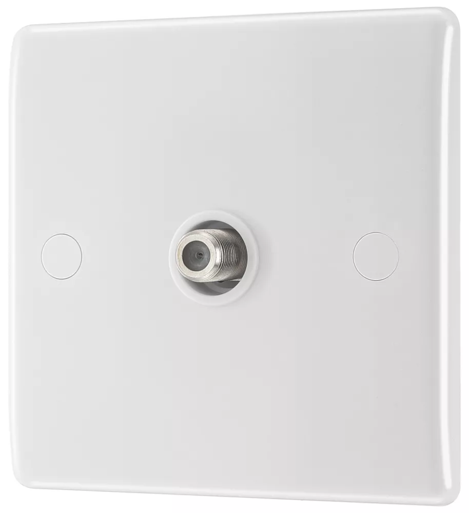 British General 800 Series 1-Gang F-Type Satellite Socket White 3 British General 800 Series 1-Gang F-Type Satellite Socket White