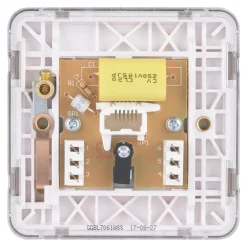 Schneider Electric Lisse Deco Master Telephone Socket Brushed Stainless Steel With White Inserts -British General Shop 169FF A3