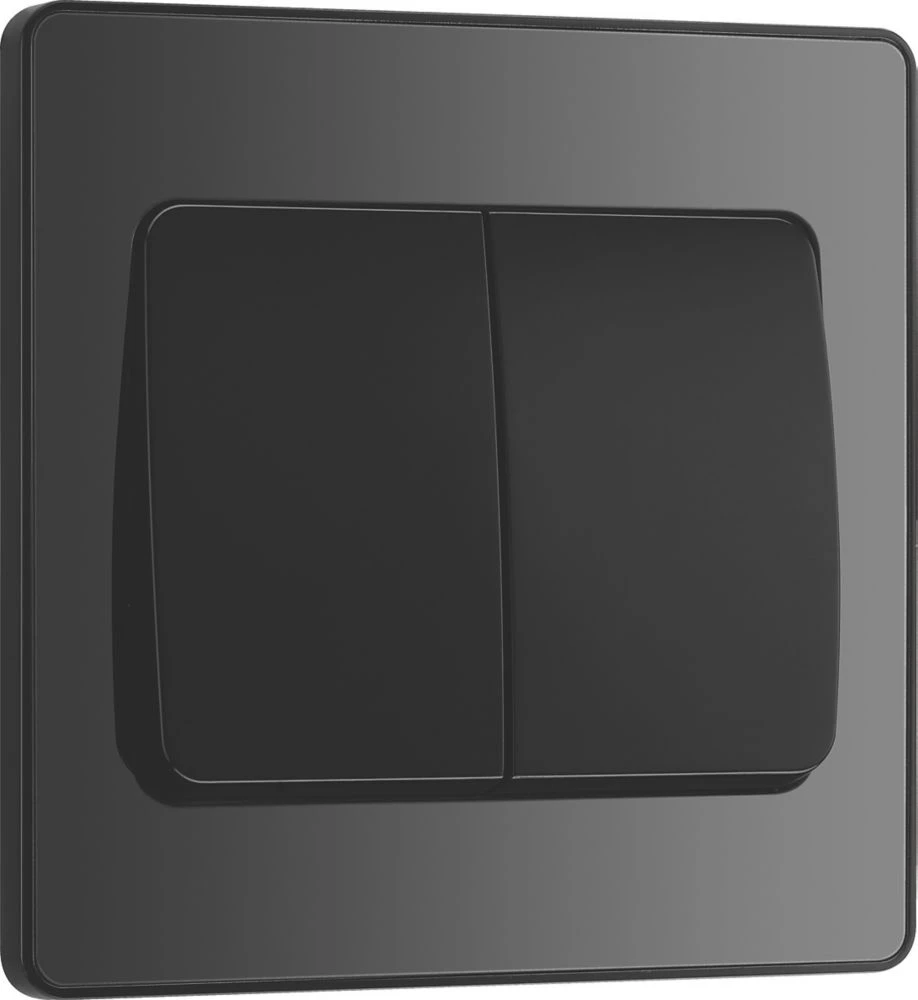 British General Evolve 20 A 16AX 2-Gang 2-Way Wide Rocker Light Switch Black With Black Inserts 4 British General Evolve 20 A 16AX 2-Gang 2-Way Wide Rocker Light Switch Black With Black Inserts - Image 2