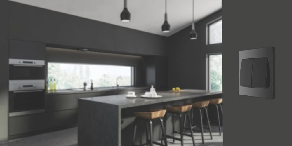 British General Evolve 20 A 16AX 2-Gang 2-Way Wide Rocker Light Switch Black With Black Inserts 9 British General Evolve 20 A 16AX 2-Gang 2-Way Wide Rocker Light Switch Black With Black Inserts - Image 7