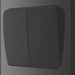 British General Evolve 20 A 16AX 2-Gang 2-Way Wide Rocker Light Switch Black With Black Inserts