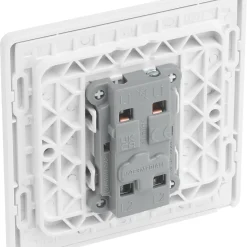 British General Evolve 20A 16AX 1-Gang Intermediate Light Switch Brushed Steel With White Inserts -British General Shop 171PX A4