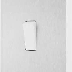 British General Evolve 20A 16AX 1-Gang Intermediate Light Switch Brushed Steel With White Inserts