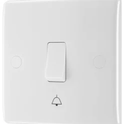 British General 800 Series 10A 1-Gang 1-Way Retractive Bell Push Switch White
