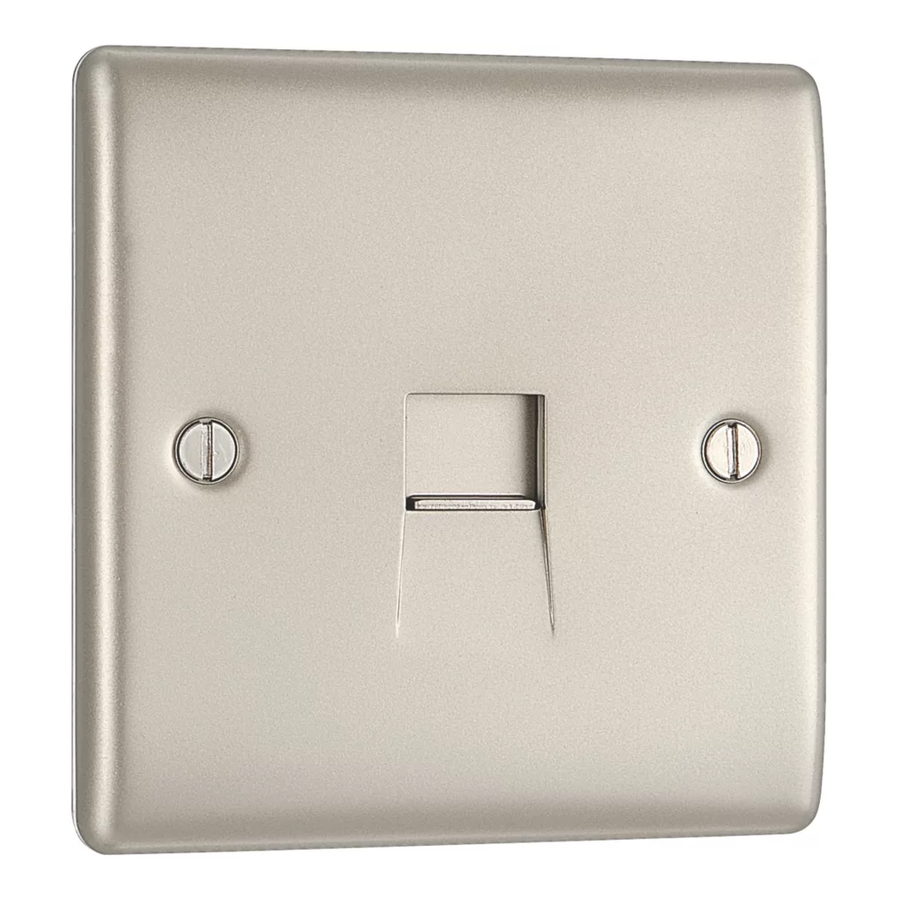 British General Nexus Metal Master Telephone Socket Pearl Nickel With Colour-Matched Inserts 4 British General Nexus Metal Master Telephone Socket Pearl Nickel With Colour-Matched Inserts - Image 2