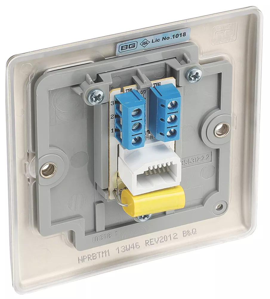 British General Nexus Metal Master Telephone Socket Pearl Nickel With Colour-Matched Inserts 7 British General Nexus Metal Master Telephone Socket Pearl Nickel With Colour-Matched Inserts - Image 5
