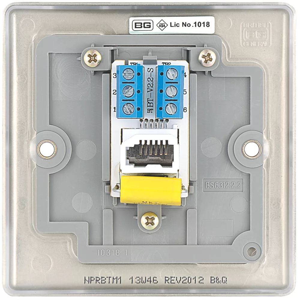 British General Nexus Metal Master Telephone Socket Pearl Nickel With Colour-Matched Inserts 8 British General Nexus Metal Master Telephone Socket Pearl Nickel With Colour-Matched Inserts - Image 6