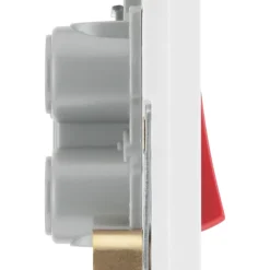 British General Evolve 45A 1-Gang 2-Pole Cooker Switch Pearlescent White With LED With White Inserts -British General Shop 177PY A5