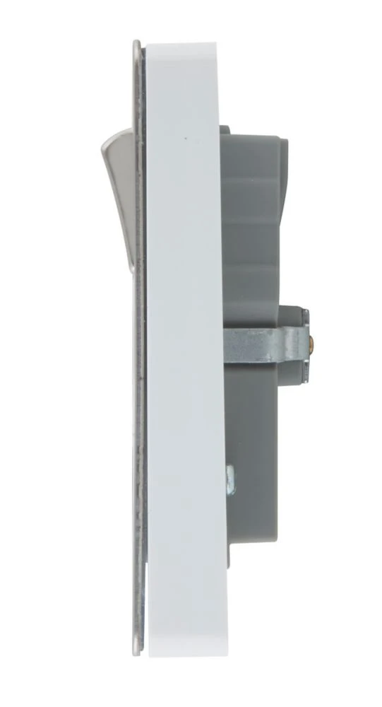 LAP 13A 2-Gang SP Switched Socket + 3.1A 2-Outlet Type A USB Charger Brushed Stainless Steel With White Inserts 7 LAP 13A 2-Gang SP Switched Socket + 3.1A 2-Outlet Type A USB Charger Brushed Stainless Steel With White Inserts - Image 5