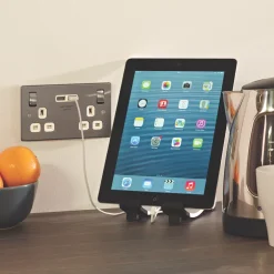 LAP 13A 2-Gang SP Switched Socket + 3.1A 2-Outlet Type A USB Charger Brushed Stainless Steel With White Inserts 14 LAP 13A 2-Gang SP Switched Socket + 3.1A 2-Outlet Type A USB Charger Brushed Stainless Steel With White Inserts -British General Shop 1861P A5