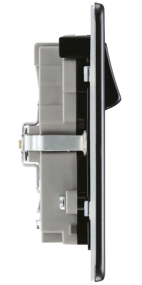 LAP 13A 2-Gang DP Switched Socket + 4.2A 2-Outlet Type A & C USB Charger Slate Grey With Black Inserts 5 LAP 13A 2-Gang DP Switched Socket + 4.2A 2-Outlet Type A & C USB Charger Slate Grey With Black Inserts - Image 3