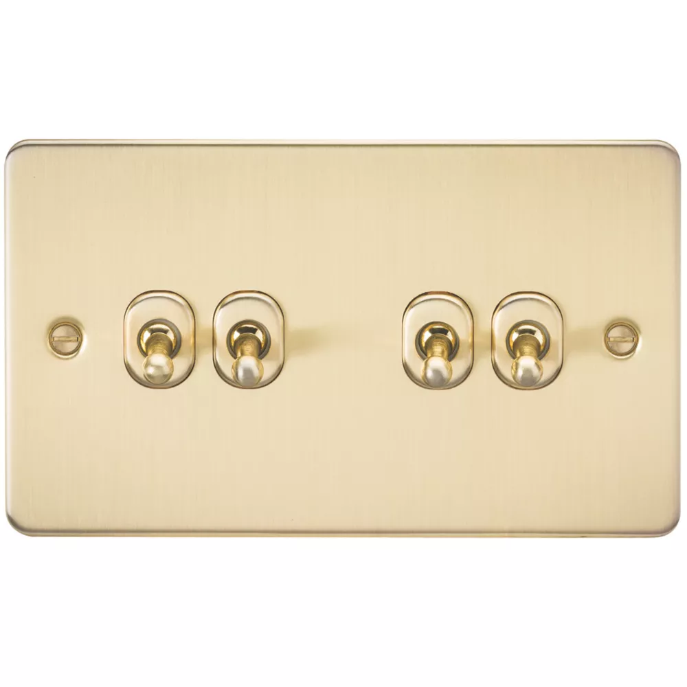 Knightsbridge FP4TOGBB 10AX 4-Gang 2-Way Light Switch Brushed Brass 3 Knightsbridge FP4TOGBB 10AX 4-Gang 2-Way Light Switch Brushed Brass