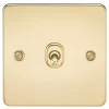 Knightsbridge FP12TOGPB 10AX 1-Gang Intermediate Switch Polished Brass With Colour-Matched Inserts -British General Shop 188TX P
